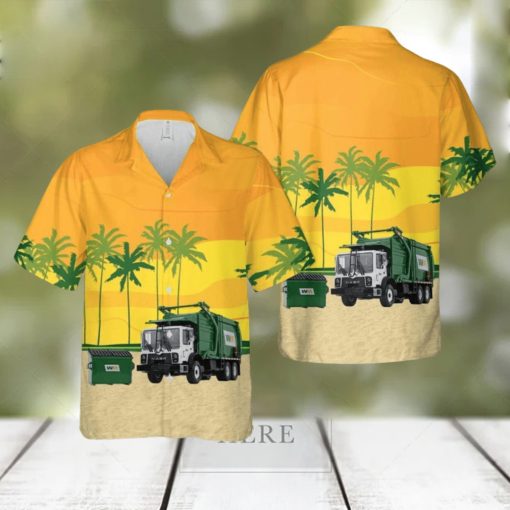 US Waste Management Garbage Truck 3D All Over Printed Hawaiian Shirt