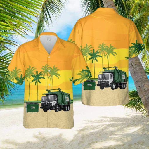 US Waste Management Garbage Truck 3D All Over Printed Hawaiian Shirt