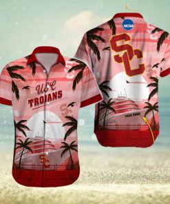 USC Trojans NCAA Hibiscus Custom Name Hawaiian Shirt Beach For Men Women Gift For Fans