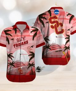 USC Trojans NCAA Hibiscus Custom Name Hawaiian Shirt Beach For Men Women Gift For Fans