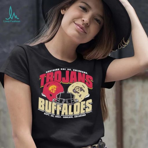USC Trojans vs Colorado Buffaloes dueling helmet shirt