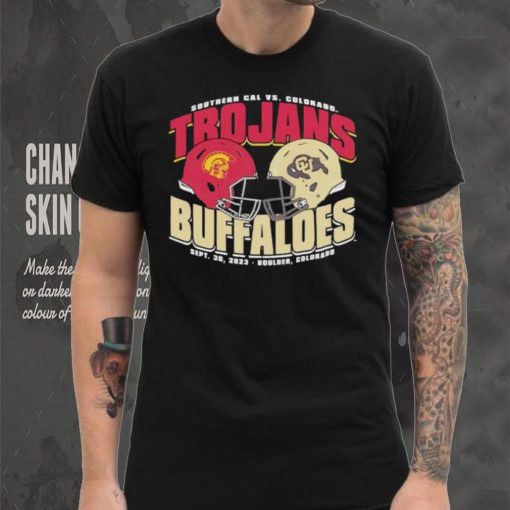 USC Trojans vs Colorado Buffaloes dueling helmet shirt