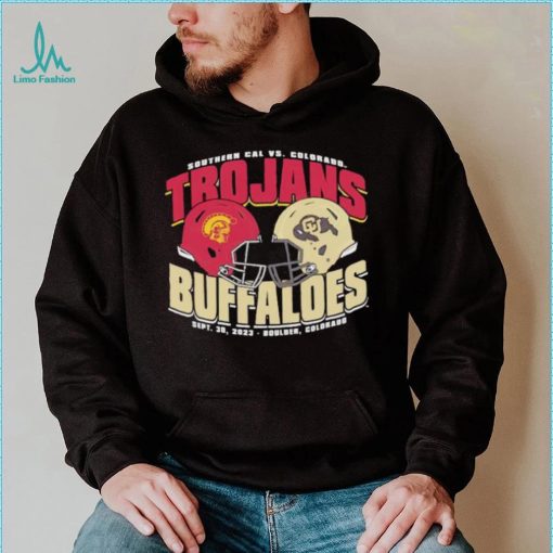 USC Trojans vs Colorado Buffaloes dueling helmet shirt