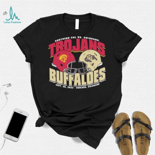 USC Trojans vs Colorado Buffaloes dueling helmet shirt