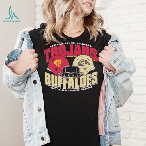 USC Trojans vs Colorado Buffaloes dueling helmet shirt