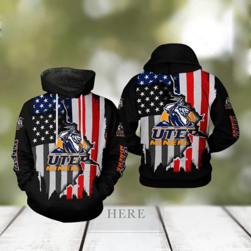 UTEP Miners NCAA US Flag 3D Printed Hoodie Ver 1