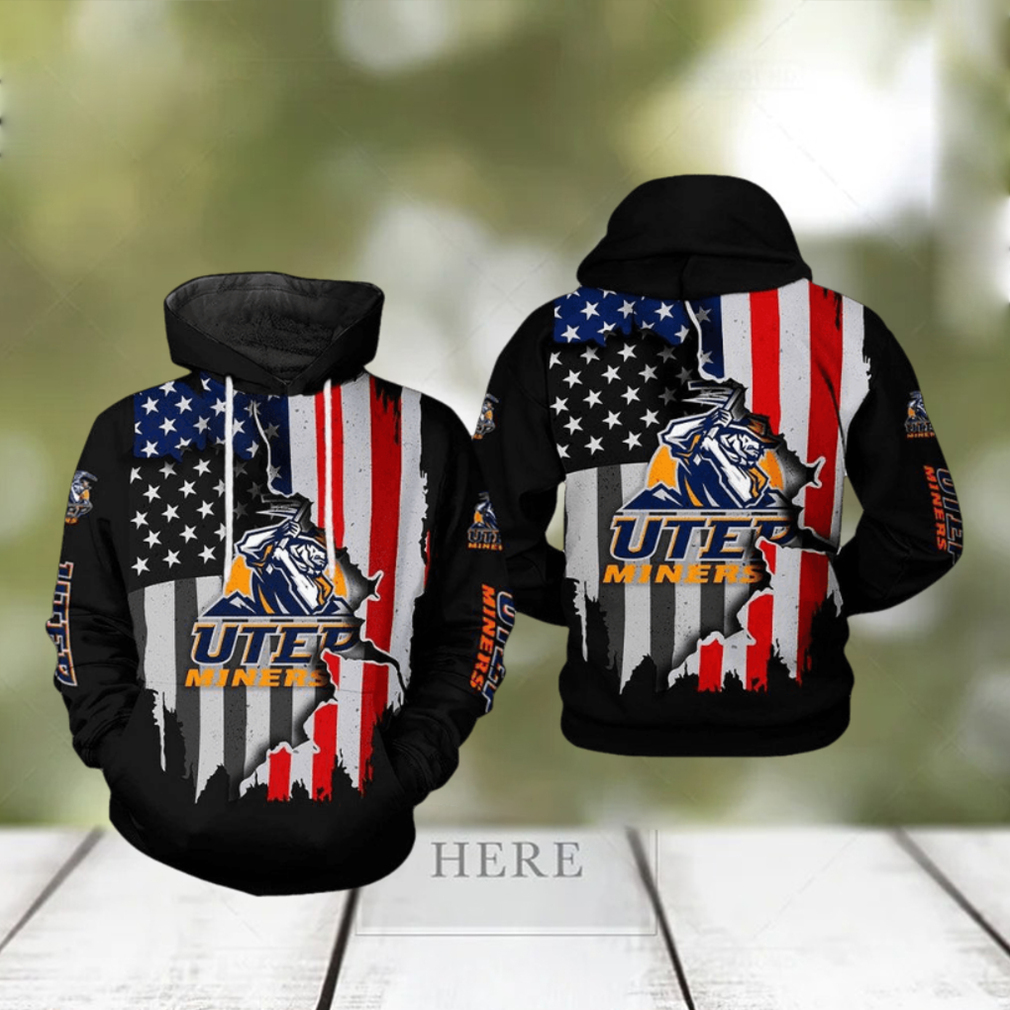 UTEP Miners NCAA US Flag 3D Printed Hoodie Ver 1 UTEP Miners NCAA US Flag 3D Printed Hoodie Ver 1