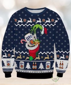 Ugly Grinch Christmas Sweater The Hand Miller Lite Beer 3D Ugly Christmas Sweater Xmas 3D Printed Christmas Sweater Gift