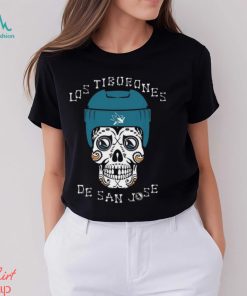 Unisex San Jose Sharks Los Tiburones Teal Helmet Tee shirt