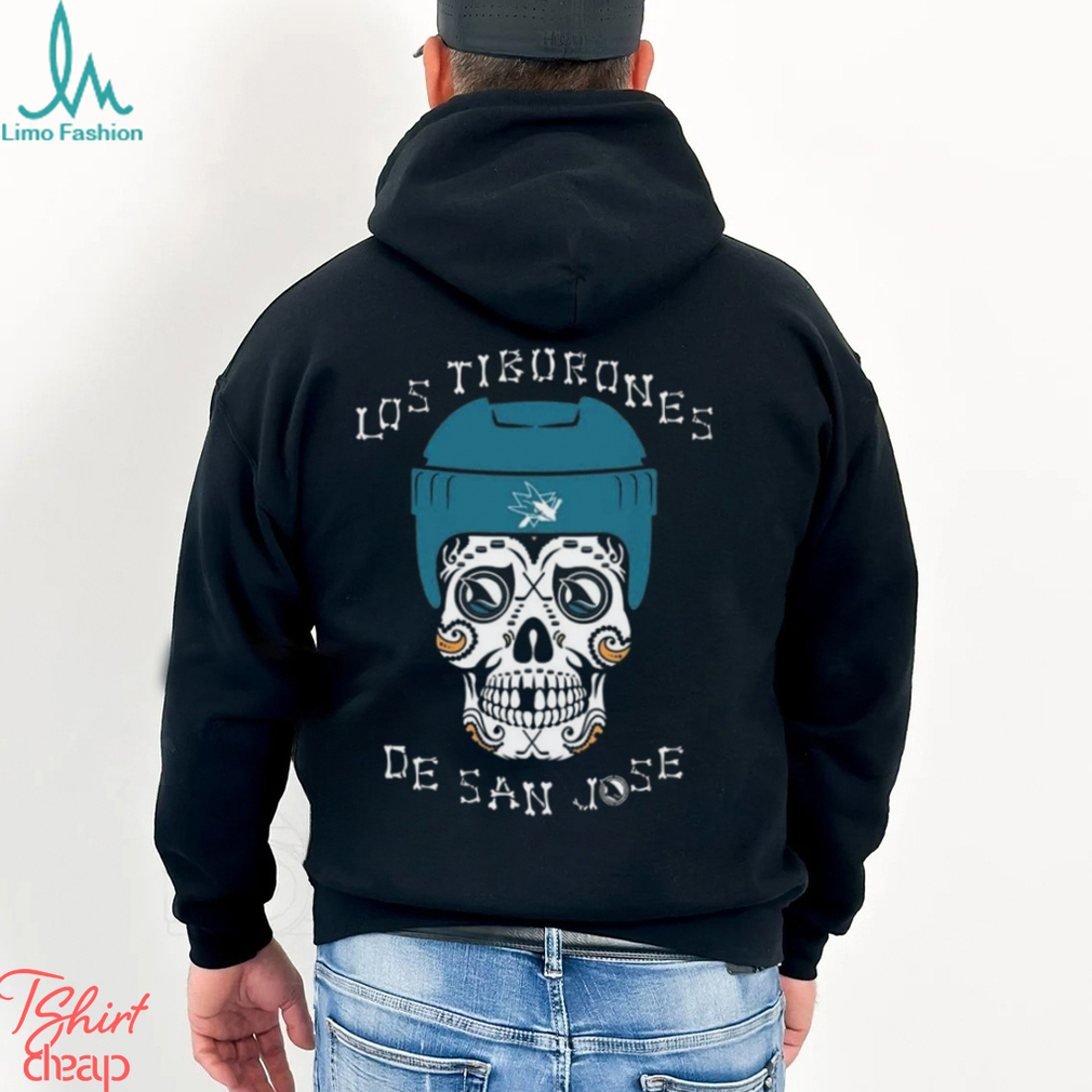 Unisex San Jose Sharks Los Tiburones Teal Helmet Tee shirt Unisex San Jose Sharks Los Tiburones Teal Helmet Tee shirt