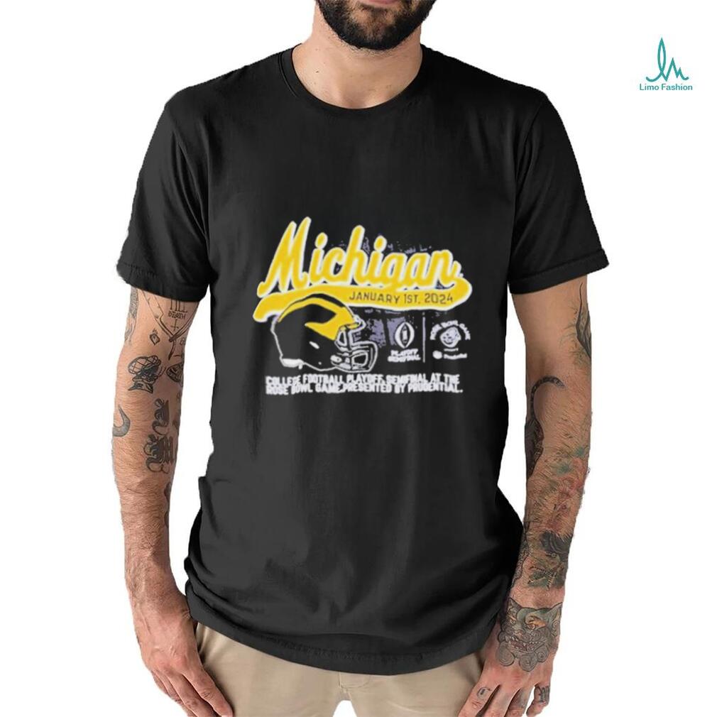 University of Michigan Football 2024 CFP Rose Bowl Game January 1st T Shirt University of Michigan Football 2024 CFP Rose Bowl Game January 1st T Shirt