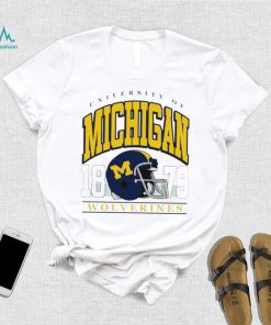 University of Michigan Wolverines est 1879 helmet retro shirt
