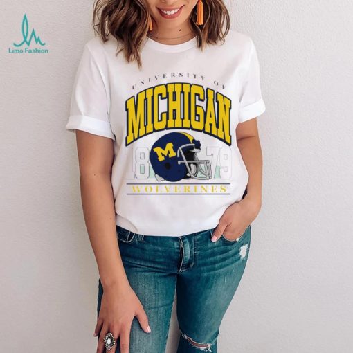 University of Michigan Wolverines est 1879 helmet retro shirt