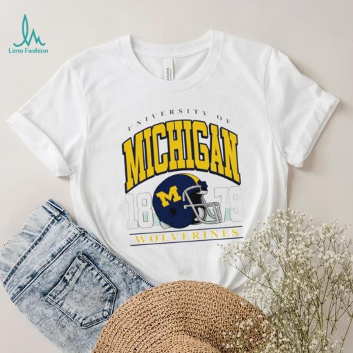University of Michigan Wolverines est 1879 helmet retro shirt