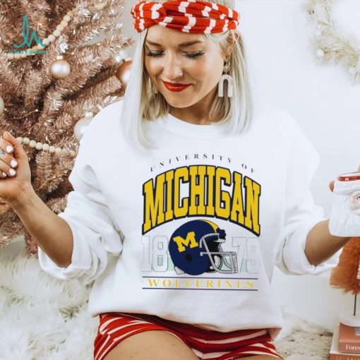 University of Michigan Wolverines est 1879 helmet retro shirt