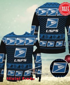 Usps Black Design Many Logo Snowflake Ugly Christmas Sweater