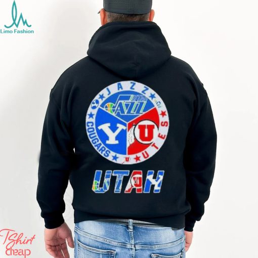 Utah Sports Teams, Utah Jazz, Utah Utes And Cougars T Shirt