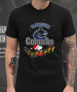 Vancouver Canucks NHL Santa Snoopy and Woodstock Christmas T Shirt