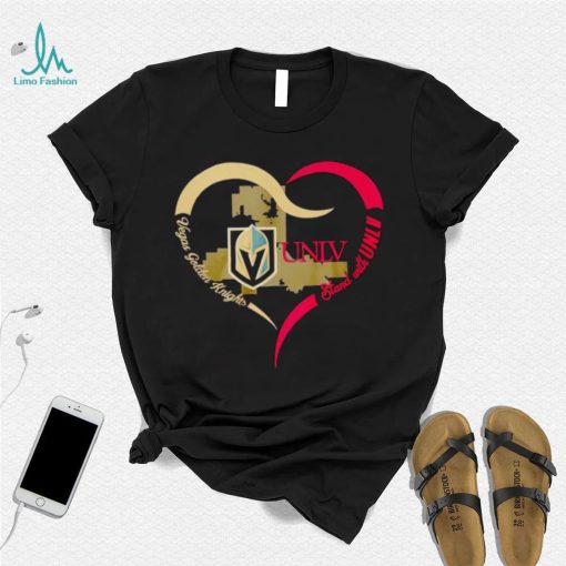 Vegas Golden Knights stand with UNLV shirt