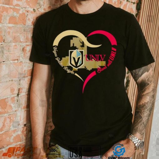 Vegas Golden Knights stand with UNLV shirt