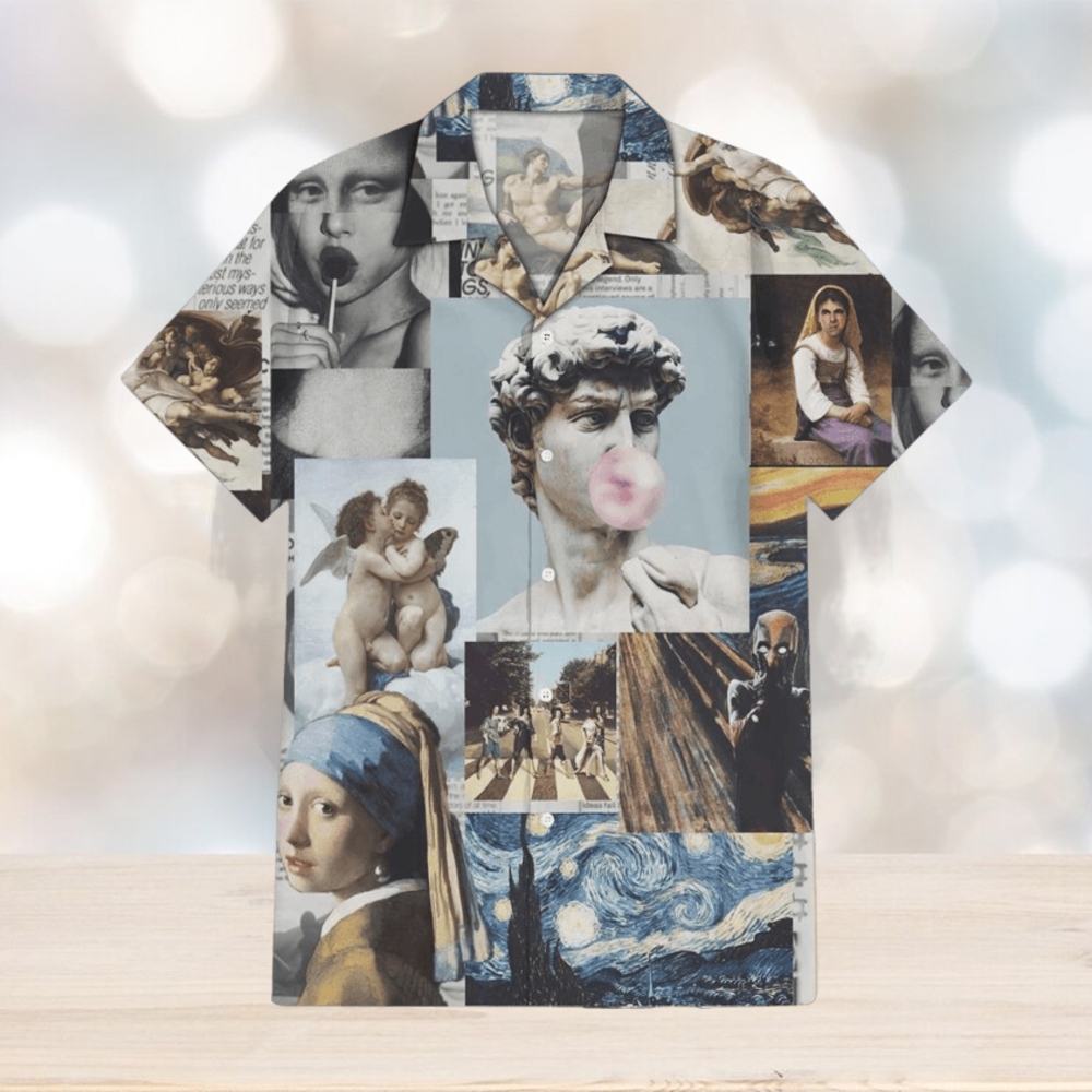 Vintage Art Print Hawaiian Shirt Vintage Art Print Hawaiian Shirt