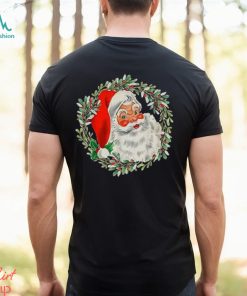 Vintage Santa Claus With Wreath Beautiful Christmas Design T Shirt, hoodie, sweater, long sleeve and tank top Vintage Santa Claus With Wreath Beautiful Christmas Design T Shirt