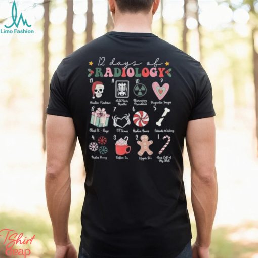 Vintage christmas 12 days of radiology x ray funny christmas t shirt