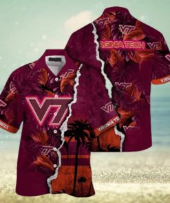 Virginia Tech Hokies NCAA Hawaiian Shirt Custom Brightness Aloha Shirt