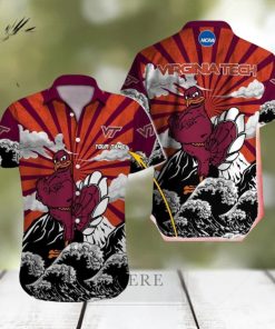 Virginia Tech Hokies NCAA Surf Custom Name Men And Women Sports Teams Hawaiian Shirt Gift