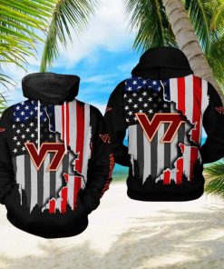 Virginia Tech Hokies NCAA US Flag 3D Printed Hoodie Ver 1