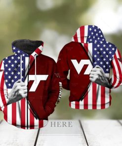 Virginia Tech Hokies NCAA US Flag 3D Printed Hoodie