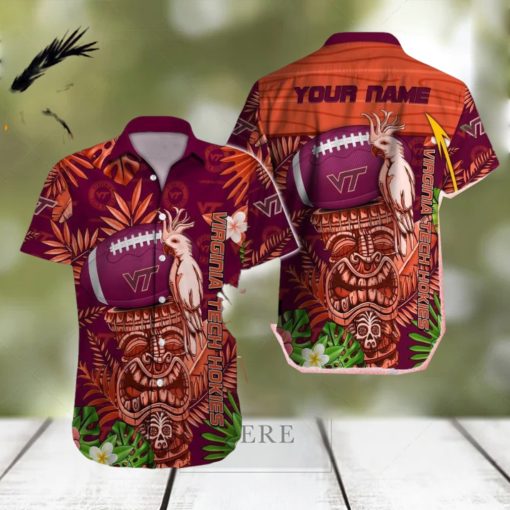 Virginia Tech Hokies Surf custom Name Men And Women Sports Teams Hawaiian Shirt Gift