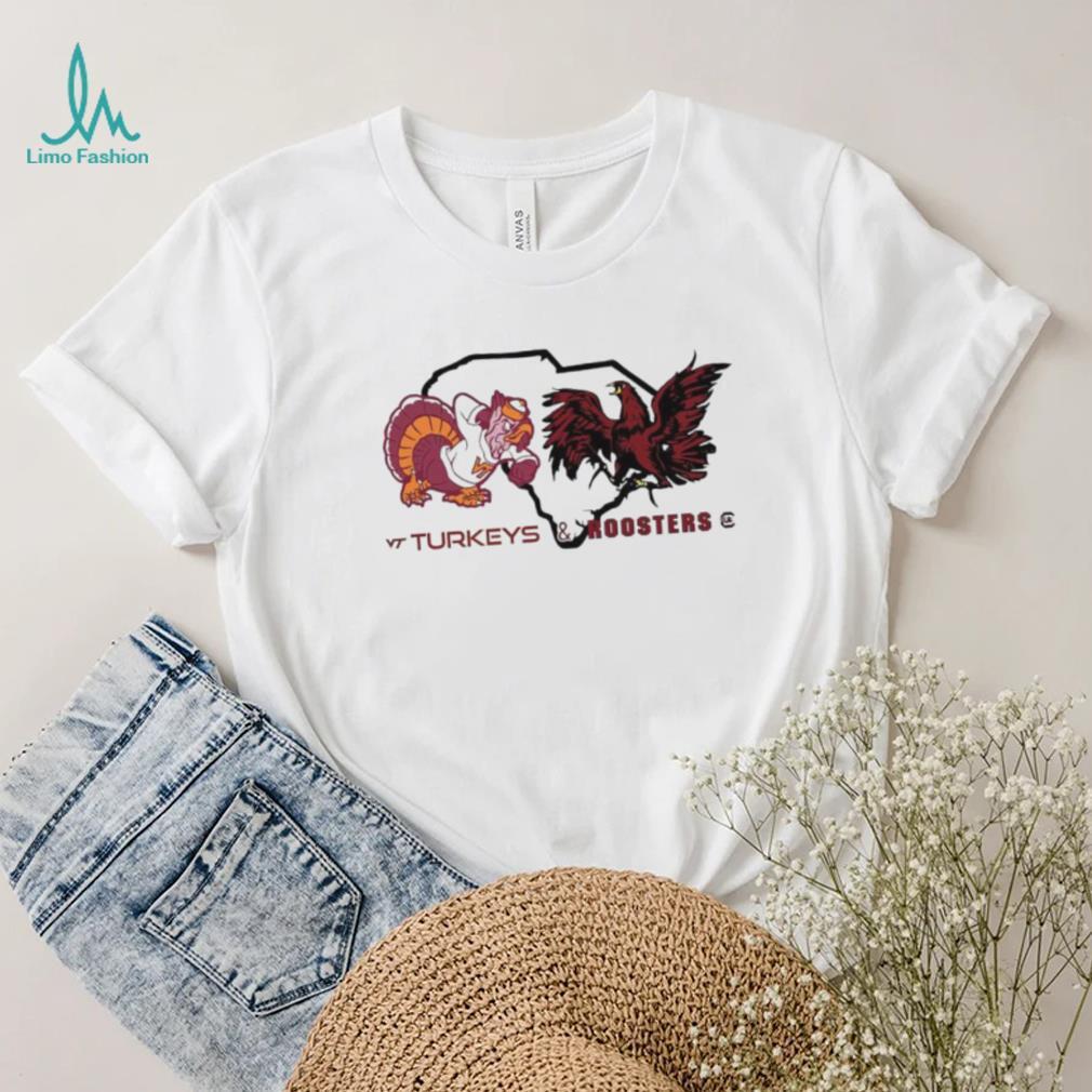Virginia Tech Hokies Turkeys vs South Carolina Gamecocks Rooster shirt Virginia Tech Hokies Turkeys vs South Carolina Gamecocks Rooster shirt