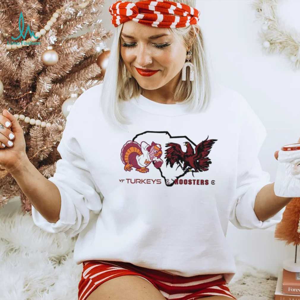 Virginia Tech Hokies Turkeys vs South Carolina Gamecocks Rooster shirt Virginia Tech Hokies Turkeys vs South Carolina Gamecocks Rooster shirt