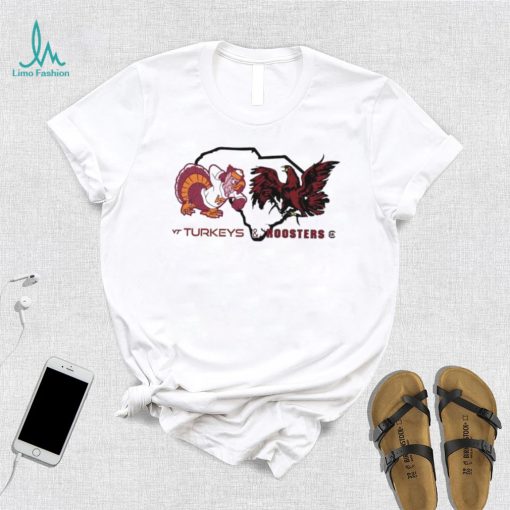 Virginia Tech Hokies Turkeys vs South Carolina Gamecocks Rooster shirt