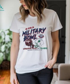Virginia Tech Vs Tulane 2023 Military Bowl Champion Brand Dueling Helmets Shirt