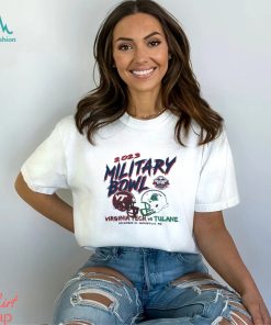 Virginia Tech Vs Tulane 2023 Military Bowl Champion Brand Dueling Helmets Shirt