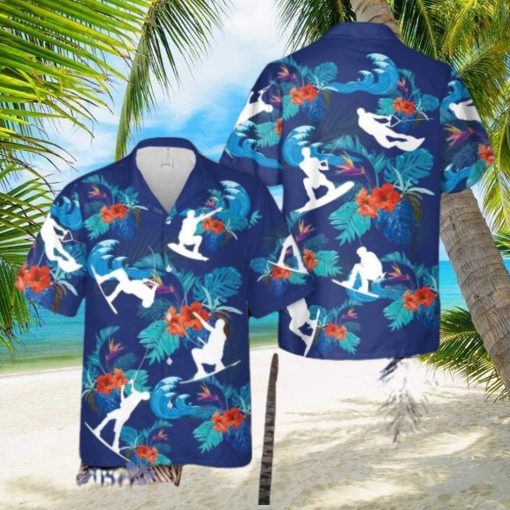 Wakeboarding Silhouettes Aloha Hawaiian Shirt Men And Women Beach Shirt