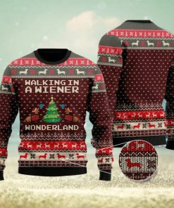 Walking In A Wiener Wonderland Ugly Christmas Sweater Dachshund Dog Dog Lover Gift For Men Women Dog