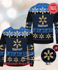 Walmart Black Design Many Logo Snowflake Ugly Christmas Sweater