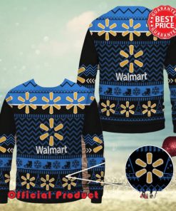 Walmart Black Design Many Logo Snowflake Ugly Christmas Sweater