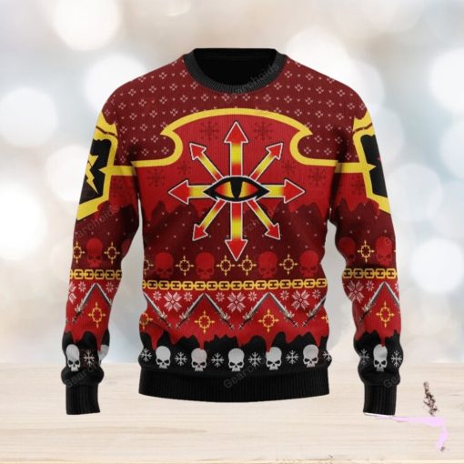 Warhammer 40K Chaos Reigns Khorne Iconic Ugly Sweater Christmas Sweatshirt 3D Printed