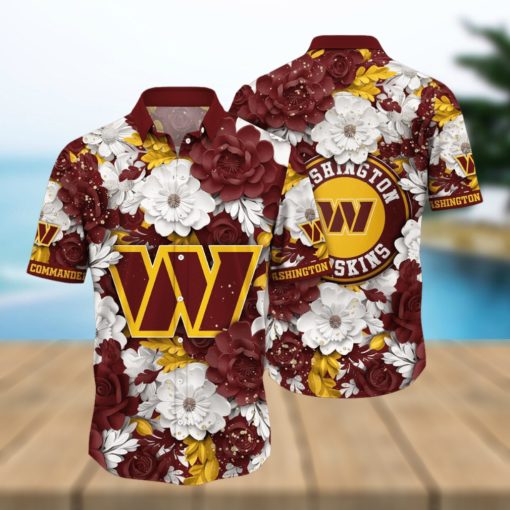 Washington Commanders Hawaii Shirt Flower Summer Vibes