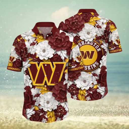 Washington Commanders Hawaii Shirt Flower Summer Vibes