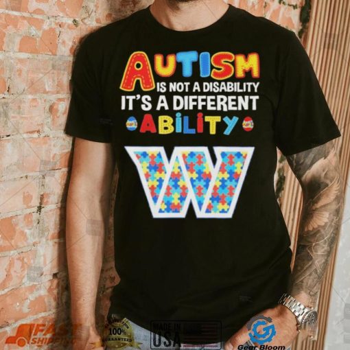 Washington Commanders NFL Autism Is Not A Disability 2024 Shirt