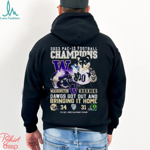 Washington Huskies 2023 PAC 12 Football Champions Dawgs Got Out And Bringing It Home T Shirt