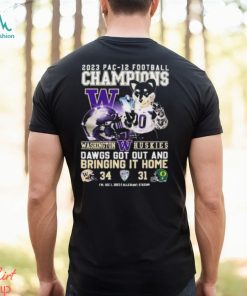 Washington Huskies 2023 PAC 12 Football Champions Dawgs Got Out And Bringing It Home T Shirt