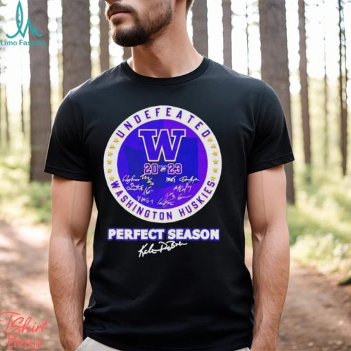 Washington Huskies 2023 Undefeated Perfect Season Signatures Shirt