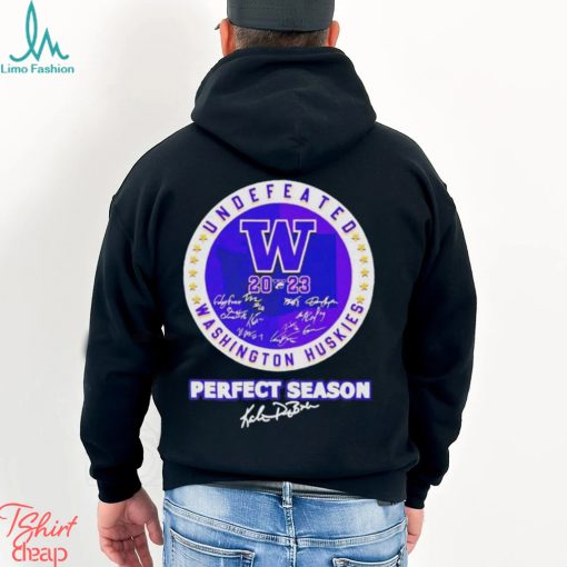 Washington Huskies 2023 Undefeated Perfect Season Signatures Shirt