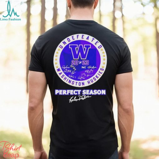 Washington Huskies 2023 Undefeated Perfect Season Signatures Shirt